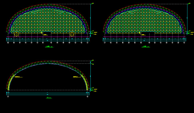 临沧跨度110米，拱高35_7米煤棚网架